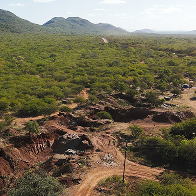 Environment greenery and mining area